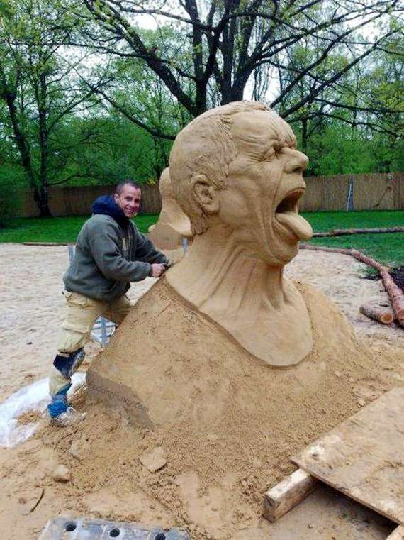 Funny sand sculpture