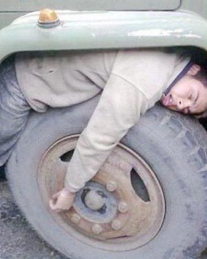 Funny drink and sleep, sleep on the wheel