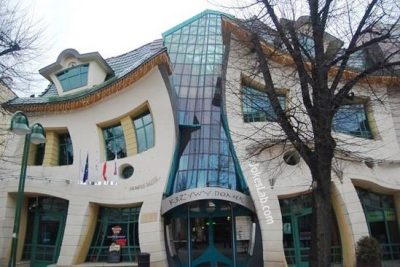 funny distorted building
