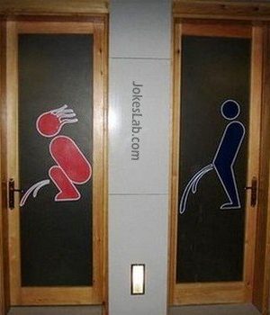 Funny toilet sign: peeing