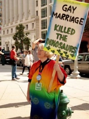 Gay marriage killed dinosaur