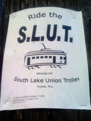 Funny sign, ride the slut