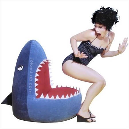 funny-shark-seat-and-woman
