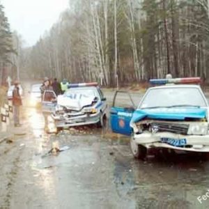 two-police-car-in--an-accident