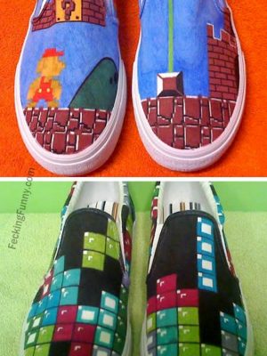Funny shoes for gamers, especially Zynga fans