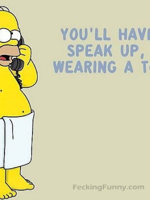Funny Homer, you have to speak louder as I am wearing a towel