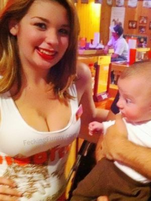Even baby likes big boobs