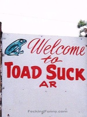 Funny US town name: Toad Suck