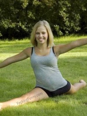 Yoga girl doing split