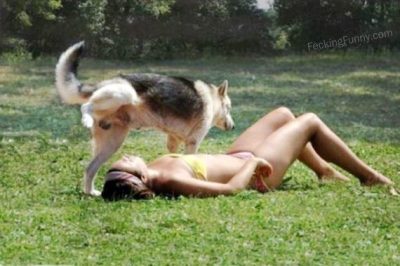 dog-peeing-on-woman
