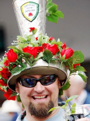Insane Kentucky Derby hat: flowers