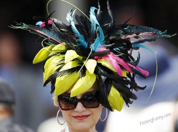 Most insane Kentucky Derby feather hat