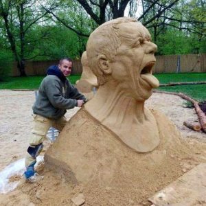 Funny sand sculpture