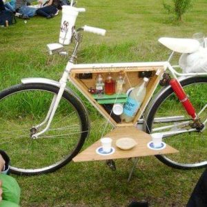 mobile coffee table in bicycle
